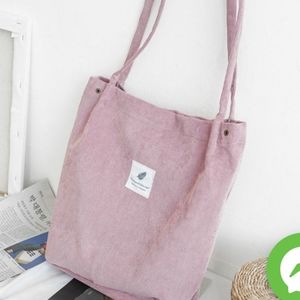 PINK CORDUROY TOTE